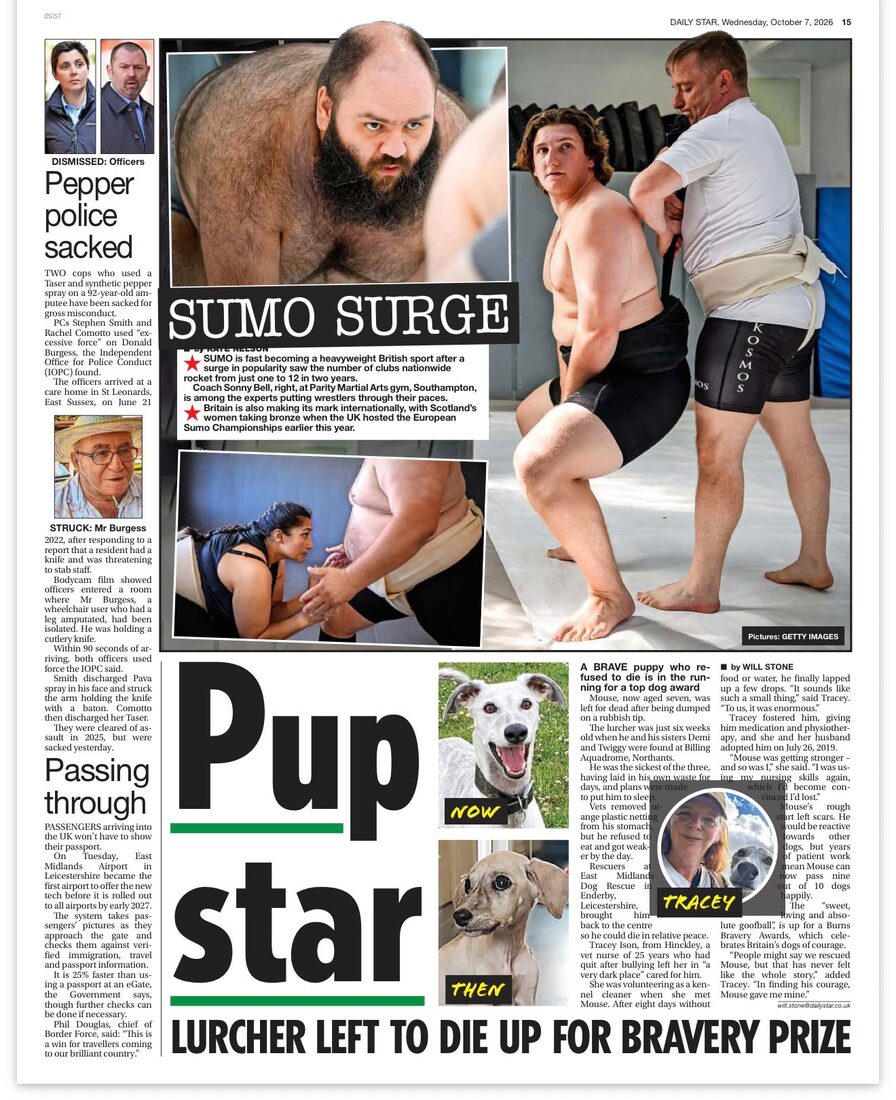 Daily Star print page from 7 October 2026 headlined “Sumo surge”.